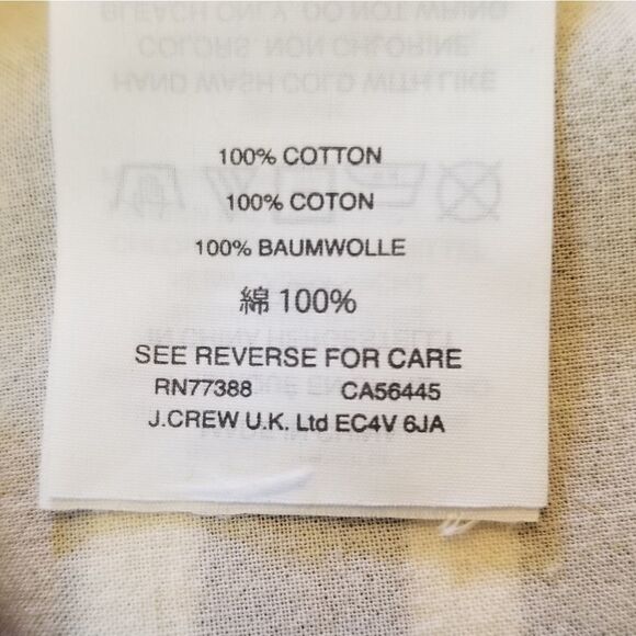 J Crew Brown Striped 3/4 Sleeved Back Tie Cotton Blouse Size S - Picture 5 of 6